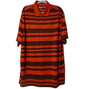 Nike Mens Orange Breathable Lightweight Moisture Wicking UV Protection Polo‎ XL